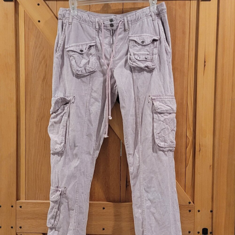Free People Tahiti Corduroy Cargo Pants - Lilac Size L